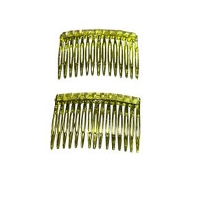 NEW hair accessories plastic comb style set of 2 yellow